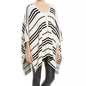 Alice & Olivia Raelyn Oversized Striped Poncho Sweater